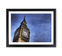 Big Ben Houses of Parliament London No.2 Modern Framed Print | A2 Black Framed Wall Art | Ready to Hang | Modern Cityscape Picture | Living Room Bedroom Lounge Office