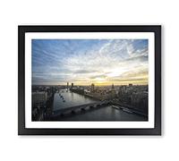 Big Ben Houses of Parliament London Skyline Modern Framed Print | A4 Black Framed Wall Art | Ready to Hang | Modern Cityscape Picture | Living Room Bedroom Lounge Office
