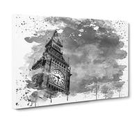 Big Ben Houses of Parliament London Vol.2 V4 Canvas Print | Gallery Wrapped 30mm Frame Wall Art | 24x16 inches | Ready to Hang | Modern Picture | Living Room Bedroom Lounge Office