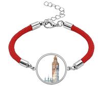 Big Ben in Britain Art Deco Fashion Lucky Red String Bracelet Rope Bracelet Handmade