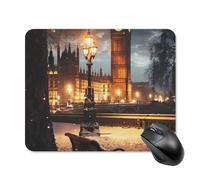 Big Ben in Christmas London England UK Mouse Pad Portable Mousepad Square Computer Mouse Mat with Non-Slip Rubber Base 20 * 25cm