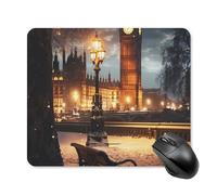 Big Ben in Christmas London England UK Mouse Pad Portable Mousepad Square Computer Mouse Mat with Non-Slip Rubber Base 25 * 30cm