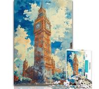 Big Ben in London Jigsaws 1000 Pieces for Adults,Challenging To Complete But Fun And Humorous Educational Game for Birthday 50x75cm