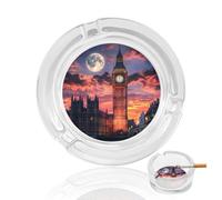 Big Ben in London United Kingdom Funny Glass Ashtray for Cigarettes Clear Decorative Ash Tray for Smokers Home Office
