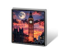 Big Ben in London United Kingdom Printed Square Brooches Colorful Fashion Pins Badge for Backpacks Shirts Scarf