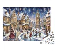 Big Ben in Snow 1000 Piece Jigsaw Puzzle,Adults & Kids 14+,Gift Idea,Stress Relief,Impossible Challenge,Home Wall Decor,Premium Cardboard,Educational Toy 70x50cm