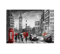 Big Ben London Black White Kitchen Worktop Protector Saver Glass Chopping Board
