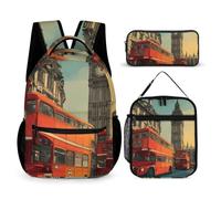 Big Ben London City Backpack Set 3 Lunch Bag Pencil Case