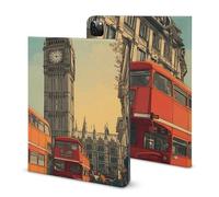 Big Ben London City Printed Tablet Case with Pencil Holder Unisex Slim TPU Protective Cover Compatible with iPad 2020/Pro 2020/Pro 2021/Air4/Air5