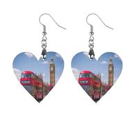 Big Ben London City Printed Wooden Earrings Pendants Lightweight Dangle Drop Earring Charms Gifts for Women