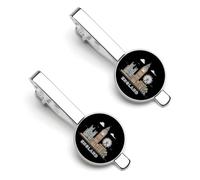 Big Ben London England Silver Tie Clip Long Styles Necktie Clip Tie Bar for Business Wedding Graduation