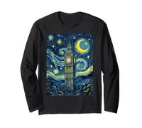 Big Ben London England Starry Night Art History Present Long Sleeve T-Shirt