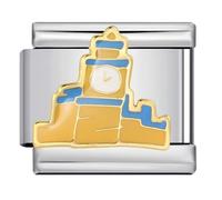 Big Ben London England UK Silver Italian 9mm Link Stainless Steel Bracelet Charm Compatible With Nomination 9mm Bracelet