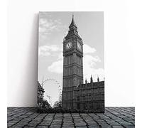 Big Ben London Eye Canvas Print | Gallery Wrapped 30mm Frame Wall Art | 30x20 inches | Ready to Hang | Modern Picture | Living Room Bedroom Lounge Office