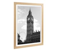 Big Ben London Eye Framed Wall Art Print A2 Oak