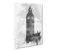 Big Ben London Eye V3 Canvas Print | Gallery Wrapped 30mm Frame Wall Art | 30x20 inches | Ready to Hang | Modern Picture | Living Room Bedroom Lounge Office