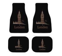 Big Ben London Funny Car Floor Mats All Weather 4-Piece Automotive Foot Mat Set Non-Slip Rugs Carpet