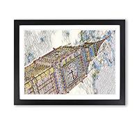 Big Ben London No.2 Modern BG Framed Print | A2 Black Framed Wall Art | Ready to Hang | Modern Nature Picture | Living Room Bedroom Lounge Office