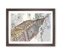 Big Ben London No.2 Modern BG Framed Print | A2 Walnut Framed Wall Art | Ready to Hang | Modern Nature Picture | Living Room Bedroom Lounge Office