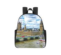 Big Ben London Palace of Westminster Bridge River Highschool Backpacks 12.40x5.12x14.17inch Backpack for College Multipurpose Casual Book Bags Business Travel School,Office
