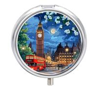 Big Ben London Pill Box 3 Compartment Small Portable Medicine Case Pill Organizer for Pocket Purse