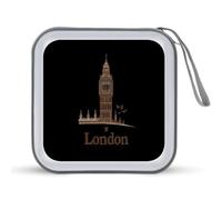 Big Ben London Portable Zipper CD Case 40 Capacity DVD Collection Holder for Car Office Home Travel