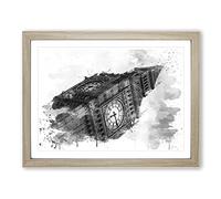 Big Ben London Vol.2 V4 Modern Framed Wall Art Print, Ready to Hang Picture for Living Room Bedroom Home Office Décor, Oak A3 (46 x 34 cm)