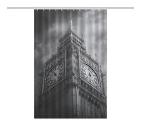 Big Ben London White And Black Bathroom Shower Curtain Waterproof Bath Liner with Hooks And Grommets Home Decor