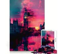 Big Ben Neon Glow Puzzles for Teenagers 1000 Piece Sharp Memory Leisure Pleasure Neat Edges Winter Gift (50x75cm)