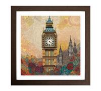 Big Ben Paisley Art Framed Print | 18x18 Inch Walnut Framed Wall Art | Ready to Hang | Modern Nature Picture | Living Room Bedroom Lounge Office