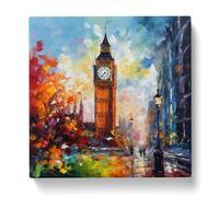 Big Ben Palette Knife Canvas Wall Art Print 20x20 Inch