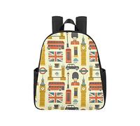 Big Ben Red Bus Cab and British Flag College Backpacks 12.40x5.12x14.17inch Backpacks for Middle Schoolers Multipurpose Casual Back Pack Business Travel School,Office