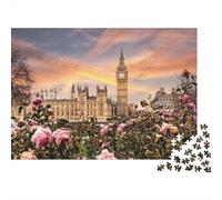 Big Ben Rose Garden 1000 Pieces Jigsaw Puzzle for Adults Paper Relaxing Gift Home Decor 70x50cm/1000pcs