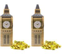 Big Ben Souvenir Tin Filled with Devon Toffees - Christmas Toffee Sweets Gift Box with Individually Wrapped Sweets - Novelty British Sweet Tin, London Souvenirs Gifts by The Silver Crane Company