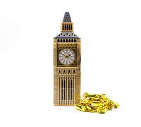 Big Ben Souvenir Tin Filled with Devon Toffees - Christmas Toffee Sweets Gift Box with Individually Wrapped Sweets - Novelty British Sweet Tin, London Souvenirs Gifts by The Silver Crane Company