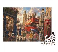 Big Ben Street View Jigsaw Puzzle 1000 Pieces, Tabletop Puzzle Night