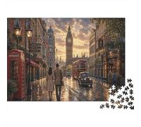 Big Ben Street View Jigsaw Puzzle 1000 Pieces, Tabletop Puzzle Night