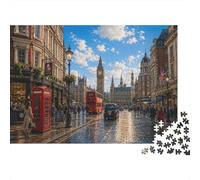 Big Ben Street View Jigsaw Puzzle 1000 Pieces, Tabletop Puzzle Night