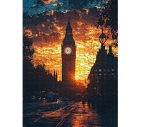 Big Ben Sunset Jigsaw Puzzles for Adults 5000, 5000 Piece Jigsaw Puzzles, Challenging Puzzle, Classic Educational Jigsaws Games, Fun Family Activities, for Home Wall Decoration Gift DX0YL0-176