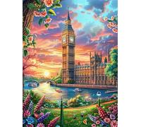 Big Ben Sunset Landscape 500 Piece Jigsaw Puzzle for Adults Mitos Animal Planta Jigsaw Creative Gift for Loved Ones Family Activity Challenging Design Stress Relief Pastime 500 PCS