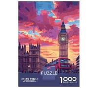 Big Ben Sunset Sky 1000 Piece Jigsaw Puzzle Jigsaw Puzzle for Adults 1000 Pieces Puzzle Game Relaxing Leisure Home Decor 38x26cm/1000pcs