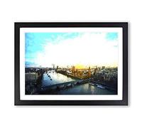 Big Ben & The London Skyline Framed Print | A2 Black Framed Wall Art | Ready to Hang | Modern Cityscape Picture | Living Room Bedroom Lounge Office
