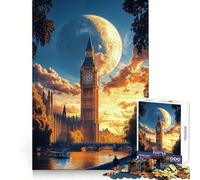 Big Ben ﹨uamp; London Sunset Jigsaws 1000 Pieces for Adults Focus Enhance Stress Relief Fun Smooth Cut Festive Gift (50x75cm)