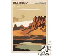 Big Bend National Park 1000-Piece Puzzle for Adults, 70x50cm/1000pcs, Easy to Continue on Another Evening; White Cardboard for Simple Sorting