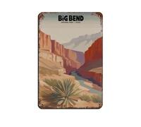 Big Bend National Park Poster Retro Poster Metal Tin Sign Chic Art Retro Iron Painting Bar People Cave Cafe Family Garage Poster Wall Decoration 8x12inch(20x30cm)