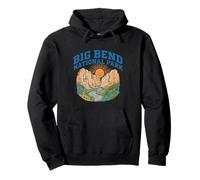 Big Bend National Park Retro Canyon Sun River Hiking Camping Pullover Hoodie