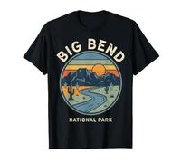 Big Bend National Park Retro Desert Sunset Landscape Emblem T-Shirt