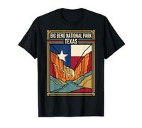 Big Bend National Park Texas Flag Canyon Vintage Travel Art T-Shirt