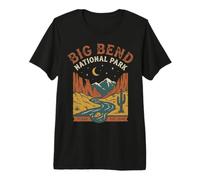 Big Bend National Park Texas Retro Night Desert Canyon Scene Premium T-Shirt