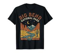 Big Bend National Park Texas Retro Night Desert Canyon Scene T-Shirt